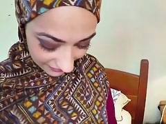 Arab chick receives big cock in mouth and pussy